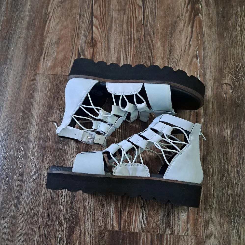 Free People Womens Platform Gladiator Sandals Sunrise Size 38 RUNS LITTLE BIG